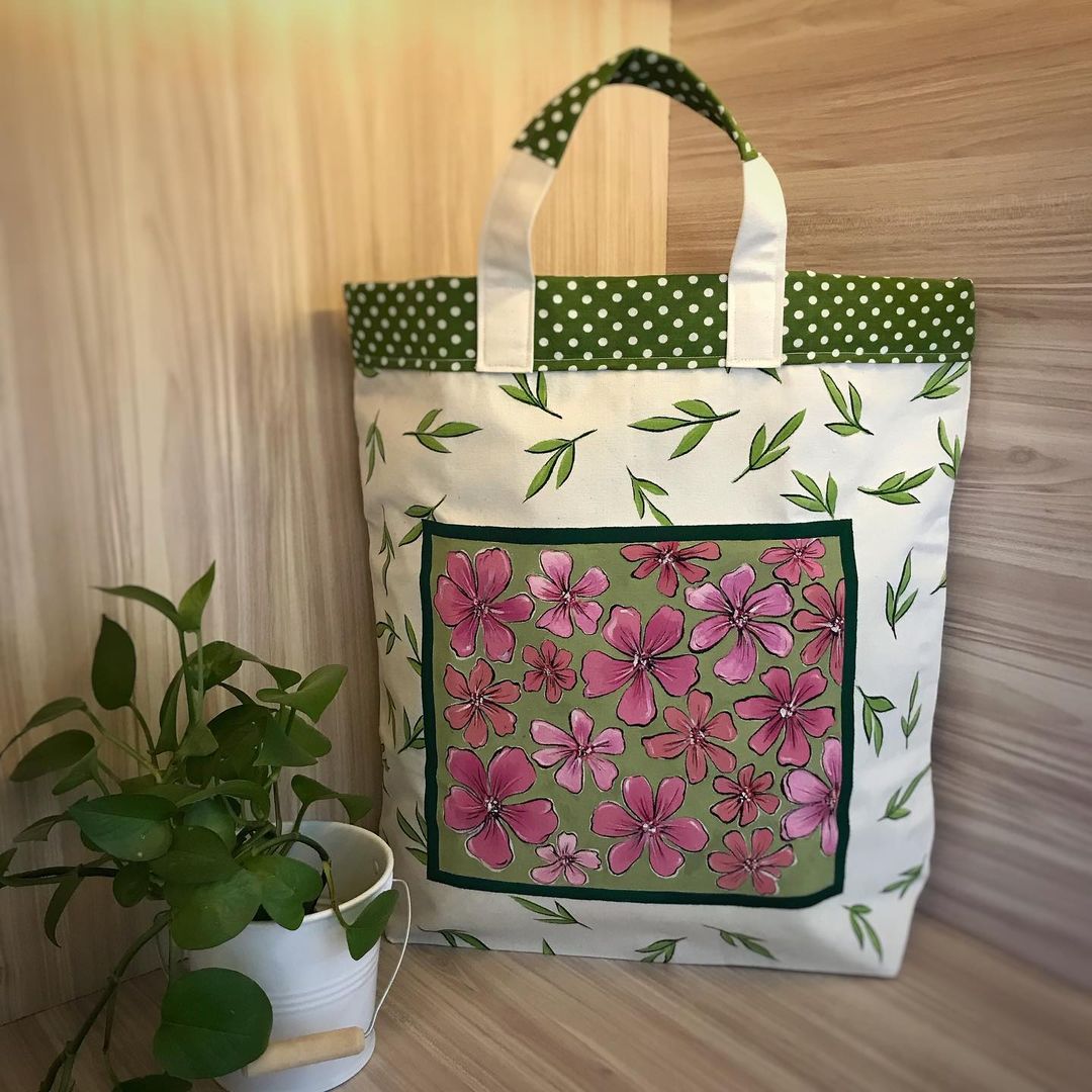 🌿ساک پارچه ای آستردار جهت خرید نان🌿