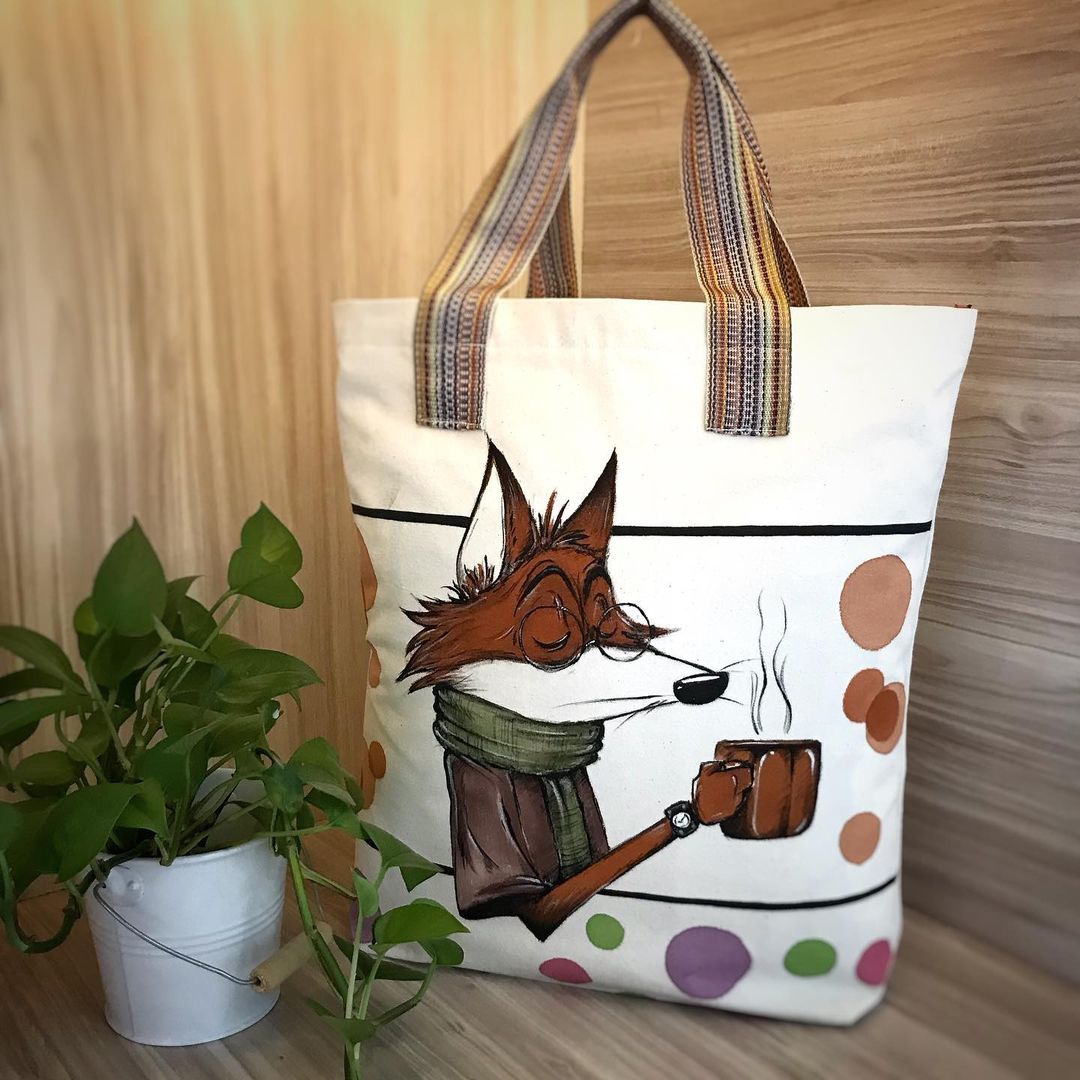 🌿❤️ساک پارچه ای با طرح فانتزی در ابعاد مورد نظر شماقابل سفارش است❤️